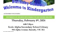 An information evening for parents and children with special needs.  Tuesday February 8th 2024 from 6:00-7:30pm at Alpha Secondary School Library. For further information and to register for the event […]
