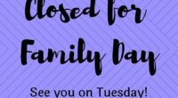 School will be closed on Monday, February 19th for Family Day holiday.